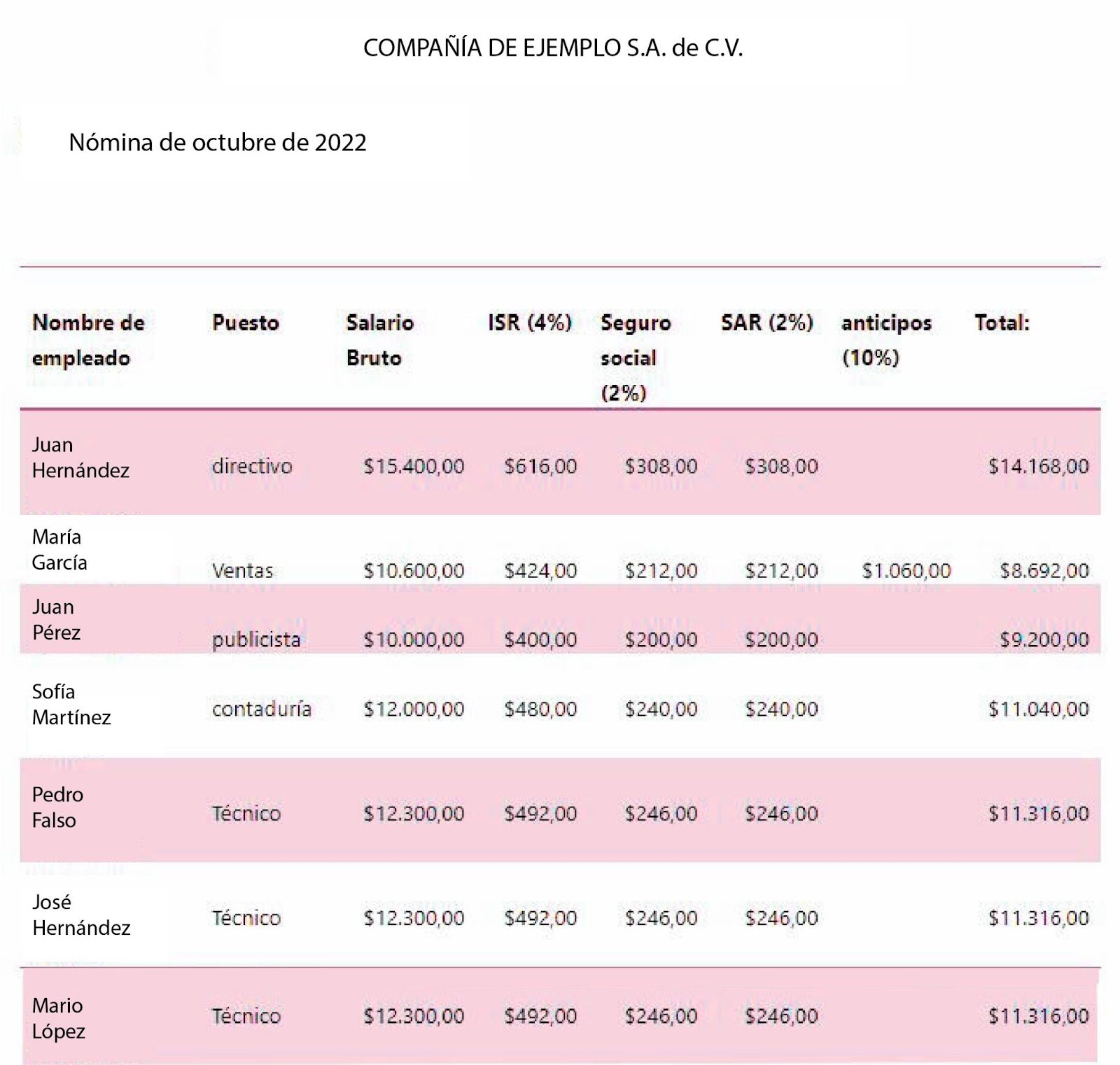 Ejemplo De Nómina Te Mostramos Cómo Realizar Este Proceso 8708